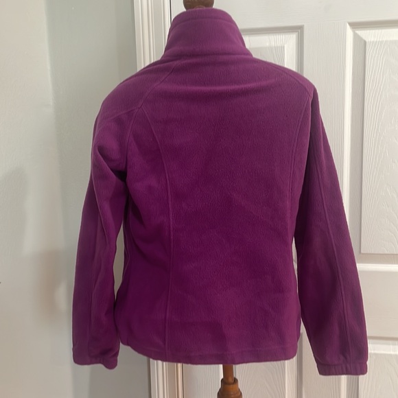 Columbia fleece zip jacket zipper pockets adjustable waist purple womens size M - Picture 6 of 12